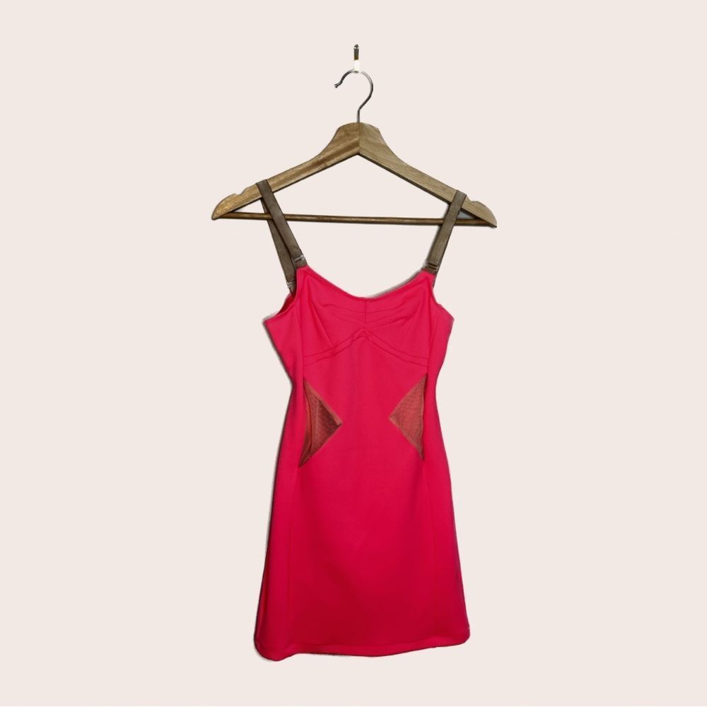 Top shop petite neon pink cutout mini dress